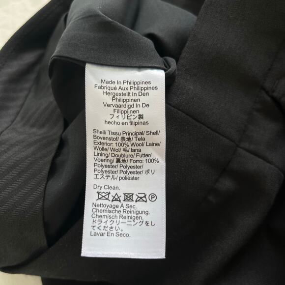 J. Crew NWT Collection Full Length Wide Leg Black Tuxedo 100% Italian Wool pants - Picture 14 of 15